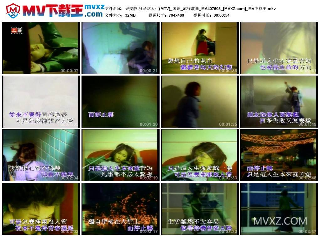 许美静-只是这人生(MTV)_国语_流行歌曲_MA407608